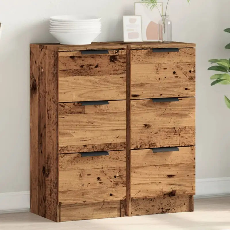 Grijs Sonoma dressoir van bewerkt hout met eenvoudig ontwerp - Oud hout / 2 - Dressoirs & buffetkasten