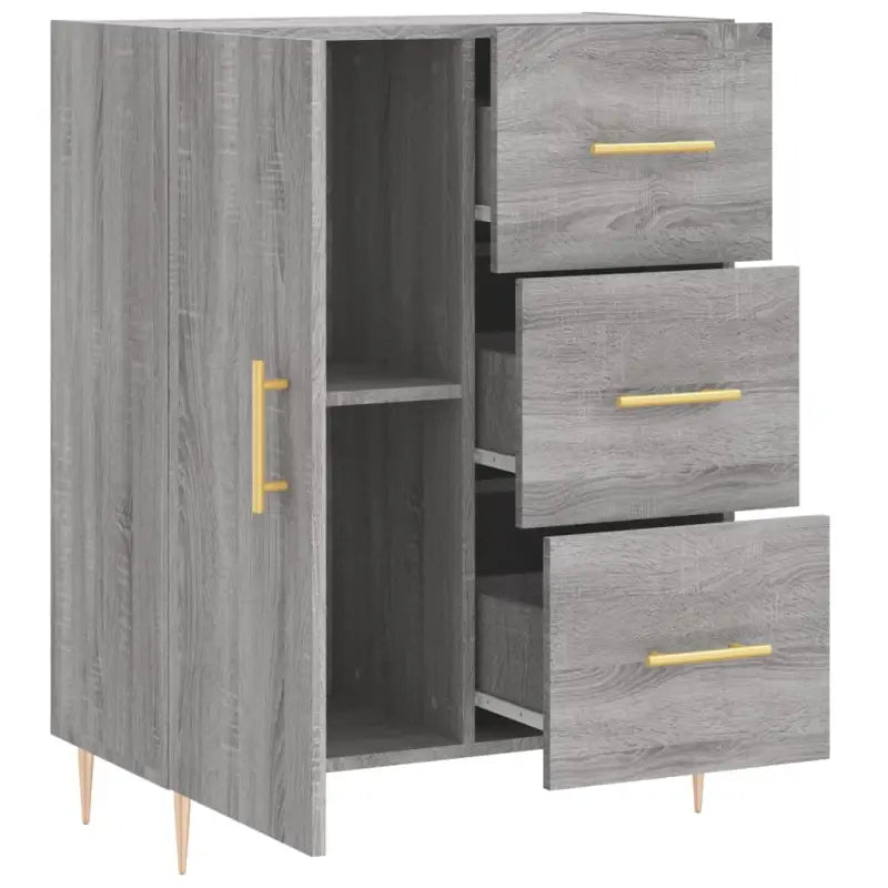 Grijs Sonoma dressoir van bewerkt hout met tijdloze uitstraling - Dressoirs & buffetkasten