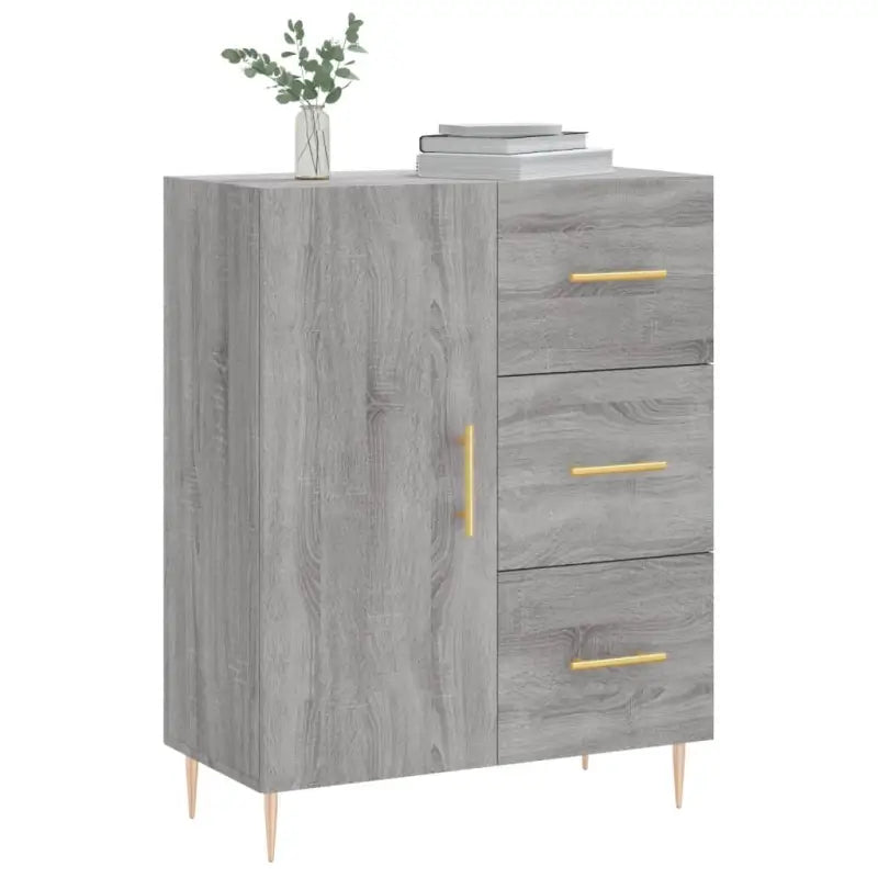 Grijs Sonoma dressoir van bewerkt hout met tijdloze uitstraling - Dressoirs & buffetkasten