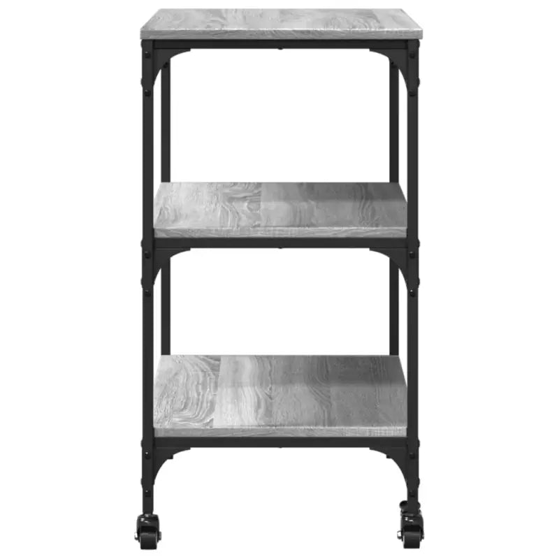 Grijs Sonoma keukentrolley van bewerkt hout met vintage uitstraling - Keukentrolleys