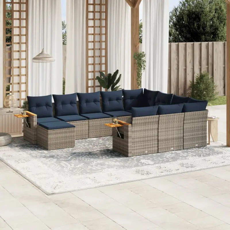 Grijze loungeset met gepoedercoat staal en waterdichte tas voor de tuin - Grijs - Tuinsets