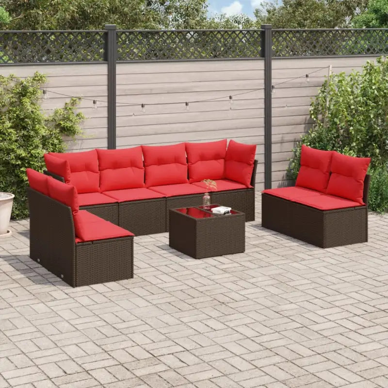 Grijze loungeset met waterdichte tas en gepoedercoat staal voor buiten - Bruin / Met tafel - Tuinsets