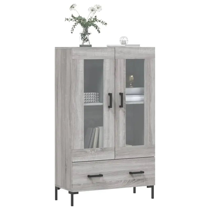 Grijze Sonoma hoge kast met metalen poten voor een moderne uitstraling - Dressoirs & buffetkasten