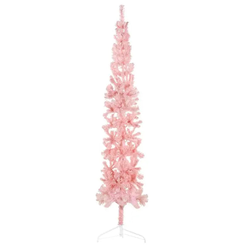 Halve kunstkerstboom voor een gezellige feestdagen sfeer - Roze / 210 cm / 1 - Kerstbomen