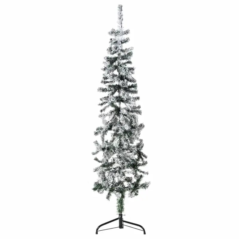 Halve kunstkerstboom voor een gezellige feestdagen sfeer - Wit en groen / 150 cm / 1 - Kerstbomen