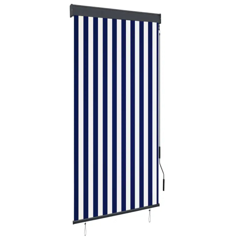 Handbediend tuinrolgordijn voor balkon tuin of terras - Blauw en wit / 100 x 250 cm - Jaloezieën & rolgordijnen