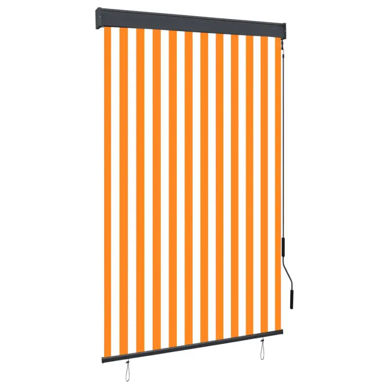 Handbediend tuinrolgordijn voor balkon tuin of terras - Oranje en wit / 120 x 250 cm - Jaloezieën & rolgordijnen