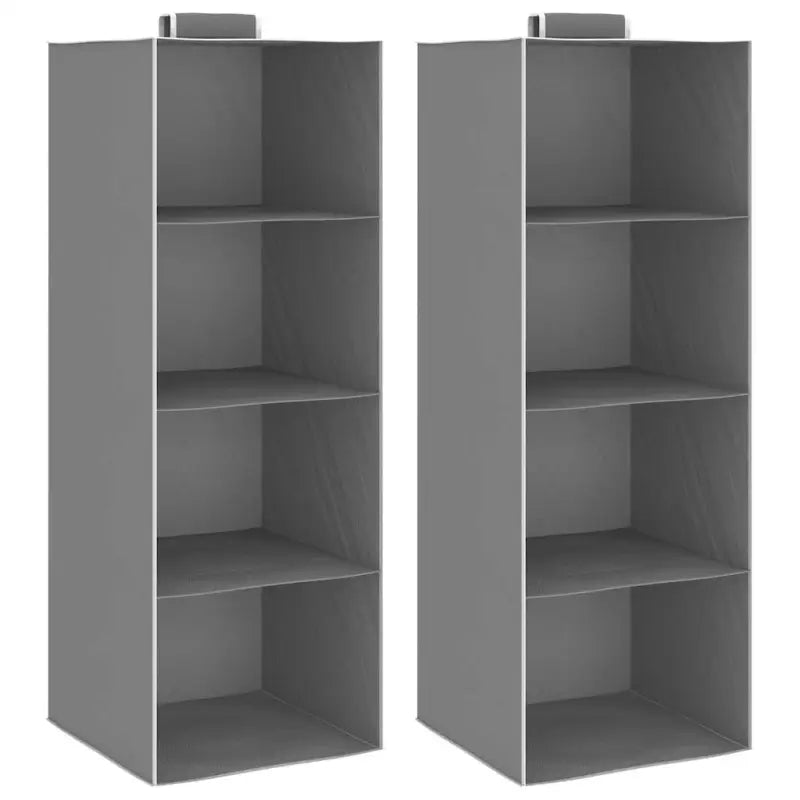 Hangende organiser voor kledingkast met brede open schappen - Grijs / 30 x 30 x 84 cm / 2 - Kledingrekken &