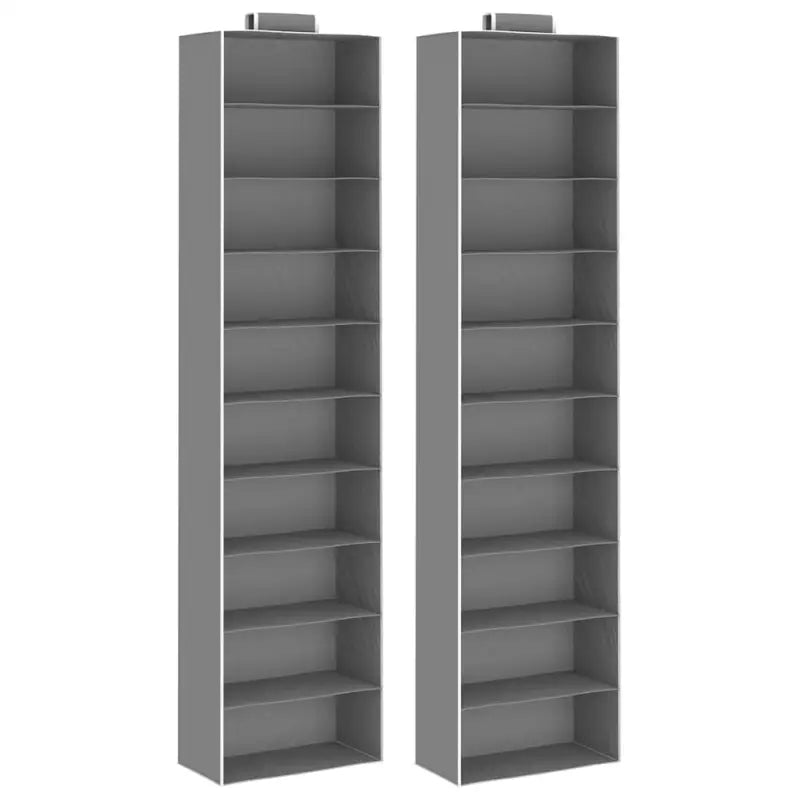Hangende organiser voor kledingkast met brede open schappen - Grijs / 30 x 15 x 120 cm / 2 - Kledingrekken &