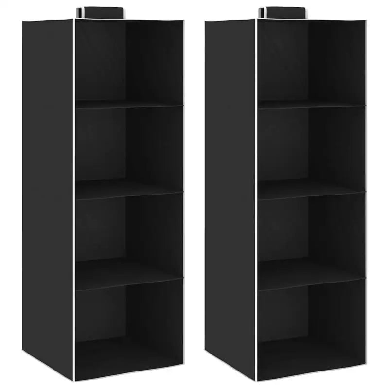 Hangende organiser voor kledingkast met brede open schappen - Zwart / 30 x 30 x 84 cm / 2 - Kledingrekken &