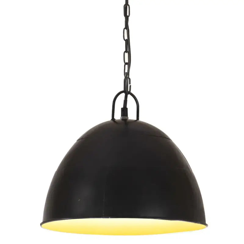 Hanglamp met grote lampenkap voor woonkamer en eetkamer - Zwart / Φ 31 cm / 1 - Lampen