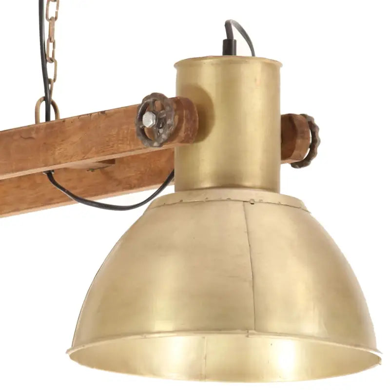 Hanglamp met verweerde bruine afwerking en antiek messingkleurige details - Lampen
