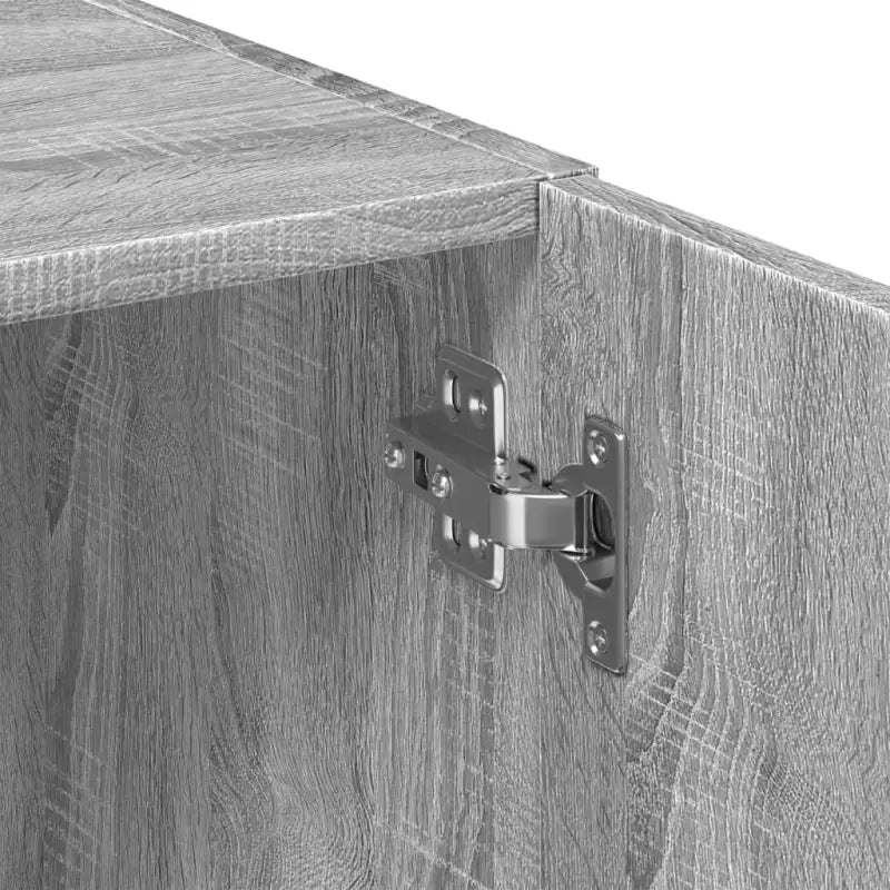 Hoge kast in grijs sonoma van bewerkt hout met elegante uitstraling - Dressoirs & buffetkasten