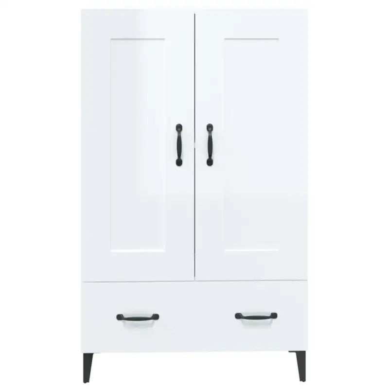 Hoge kast in hoogglans wit bewerkt hout voor een chique interieur - Dressoirs & buffetkasten