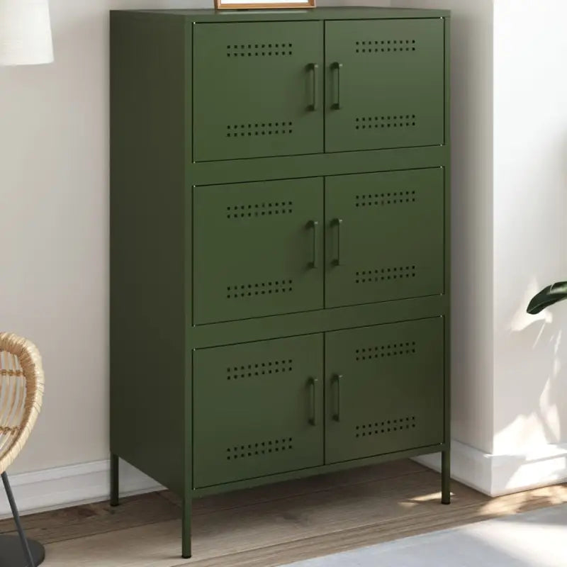 Hoge kast met industriële stijl voor woonkamer of slaapkamer - Groen / 1 - Dressoirs & buffetkasten