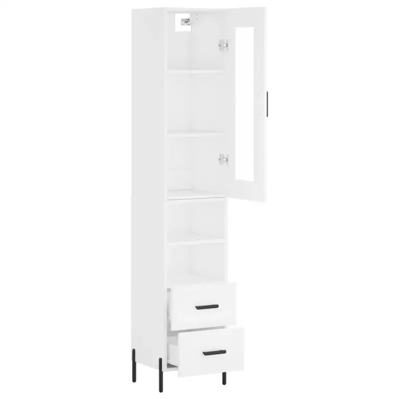 Hoge kast van bewerkt hout met duurzame en stabiele afwerking - Dressoirs & buffetkasten