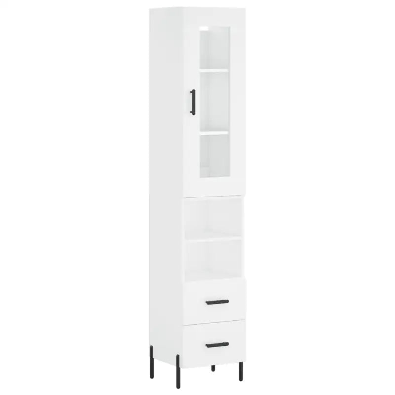 Hoge kast van bewerkt hout met duurzame en stabiele afwerking - Dressoirs & buffetkasten