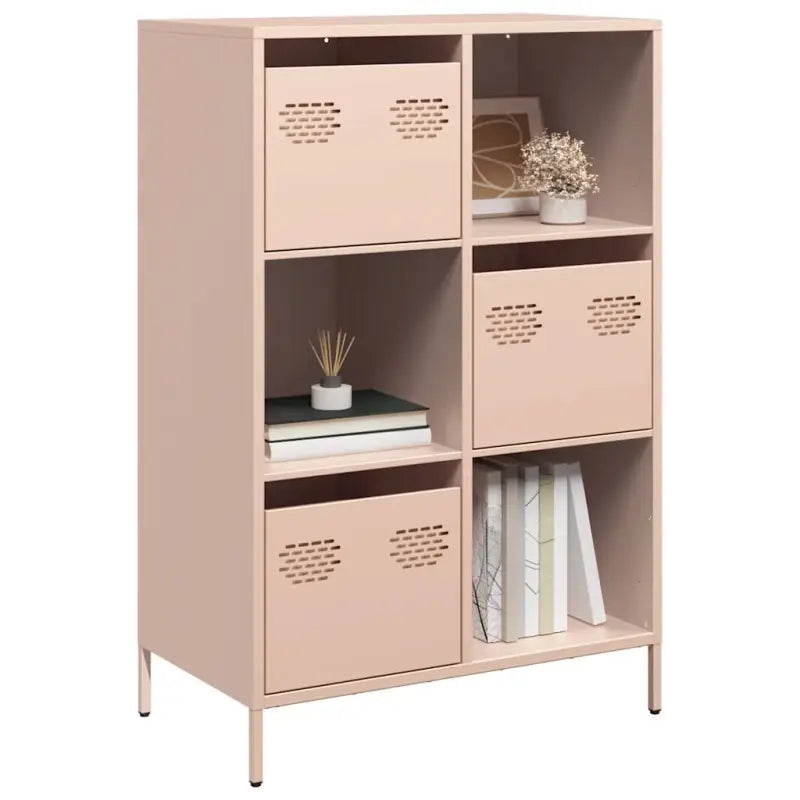 Hoge kast van koudgewalst staal voor decoratie en praktische opbergruimte - Roze / 1 - Dressoirs & buffetkasten