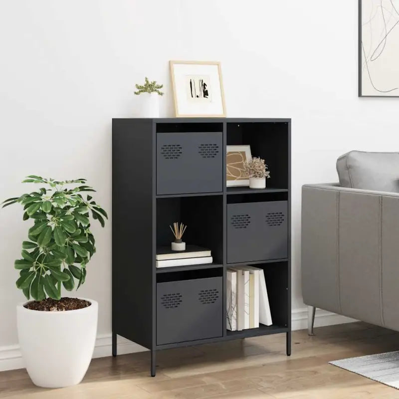 Hoge kast van koudgewalst staal voor decoratie en praktische opbergruimte - Dressoirs & buffetkasten