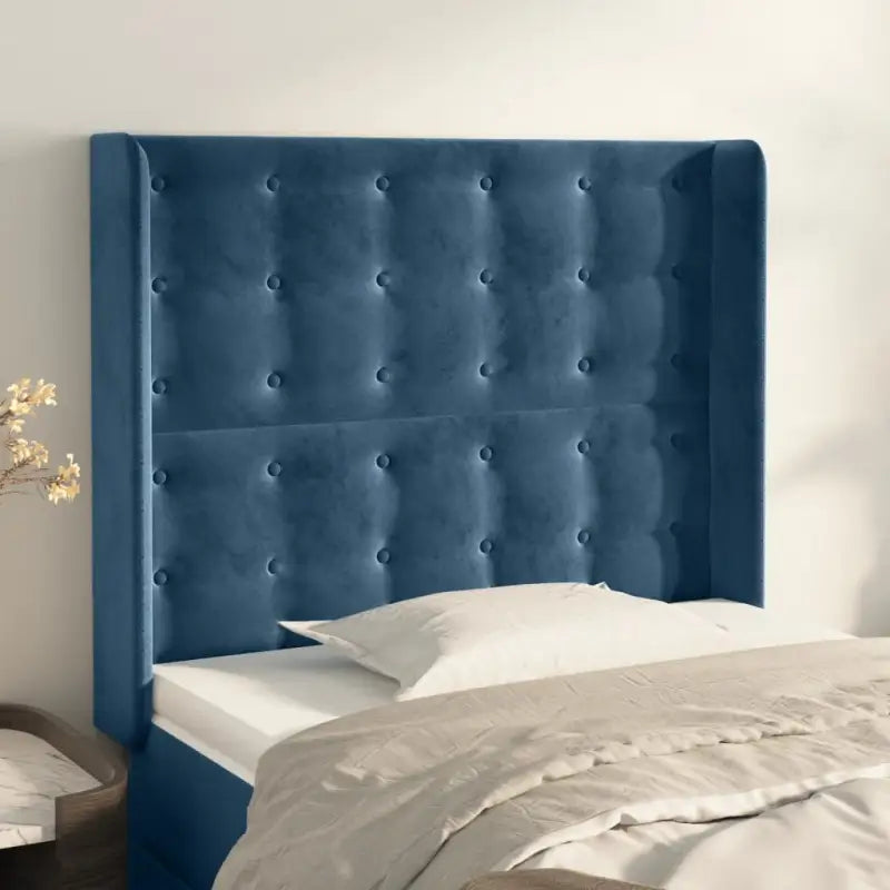 Hoofdborden en voetborden met luxe fluweel levering bevat - Donkerblauw / 93 x 16 x 118/128 cm / 1 - Hoofdborden