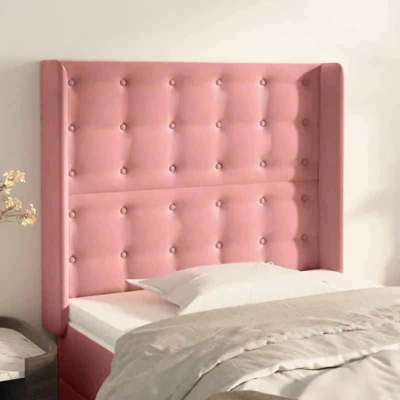 Hoofdborden en voetborden met luxe fluweel levering bevat - Roze / 103 x 16 x 118/128 cm / 1 - Hoofdborden en voetborden