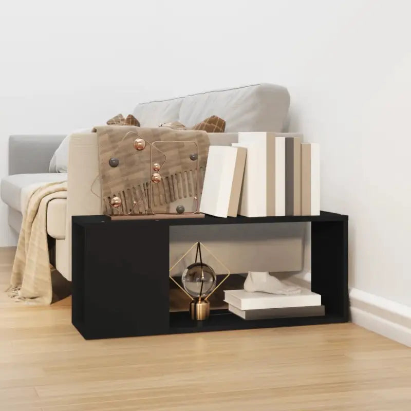 Hoogglans wit Boekenkast bewerkt hout met strak ontwerp - Zwart / 1 / 80 x 24 x 32 cm - Boekenkasten