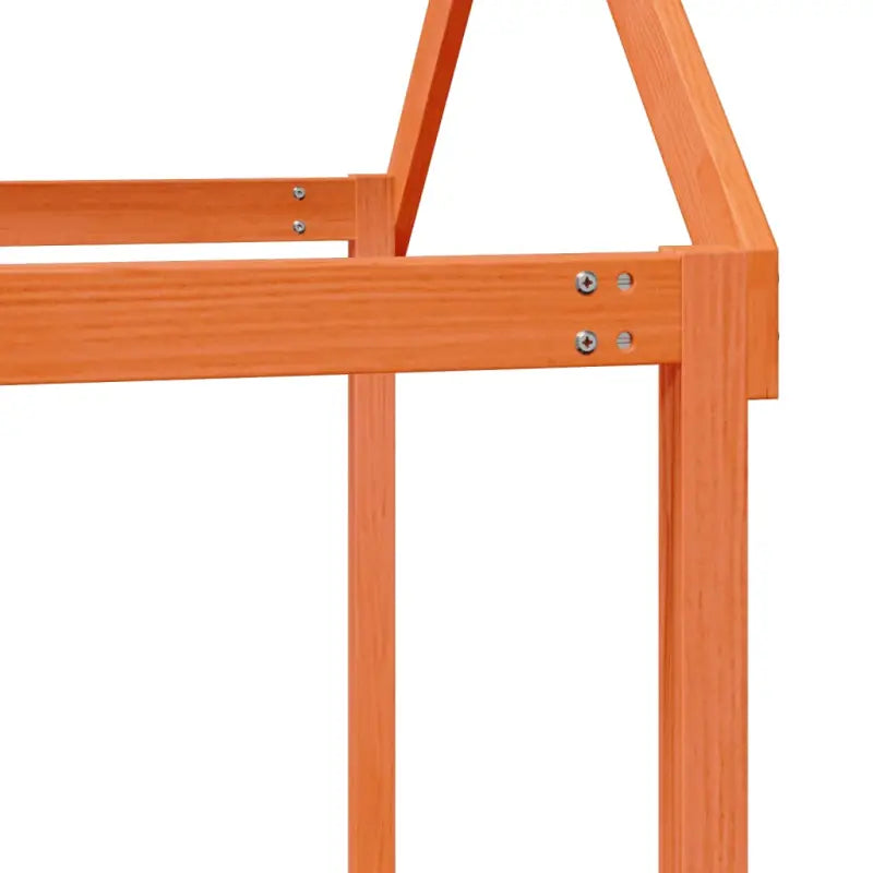 Hoogslaper van massief grenenhout met open zijdeur in wasbruin materiaal - Bedden & bedframes