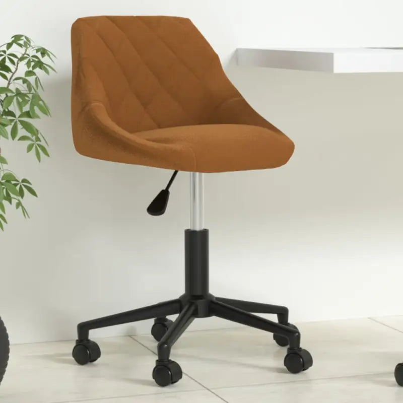 Hoogte verstelbare bureaustoel met trendy design en zacht fluweel - Bruin / 1 - Bureaustoelen