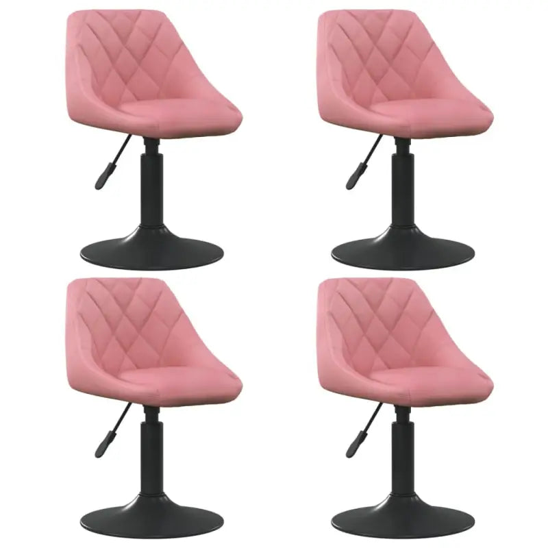 Hoogte verstelbare draaibare eetkamerstoelen met fluwelen design - Roze / 4 - Eetkamerstoelen