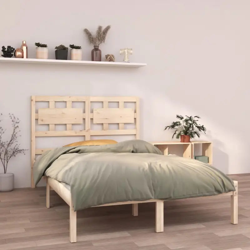 Houten bedframe met tijdloos ontwerp van massief grenenhout - Naturel / 135 x 190 cm - Bedden & bedframes
