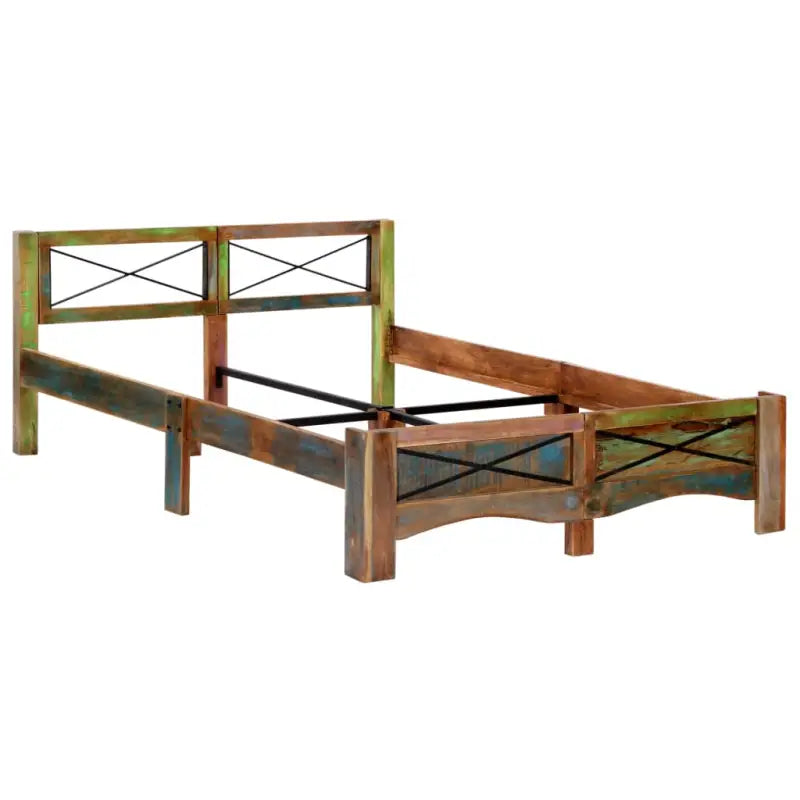 Houten bedframe met vintage charme van massief gerecycled hout - Bedden & bedframes