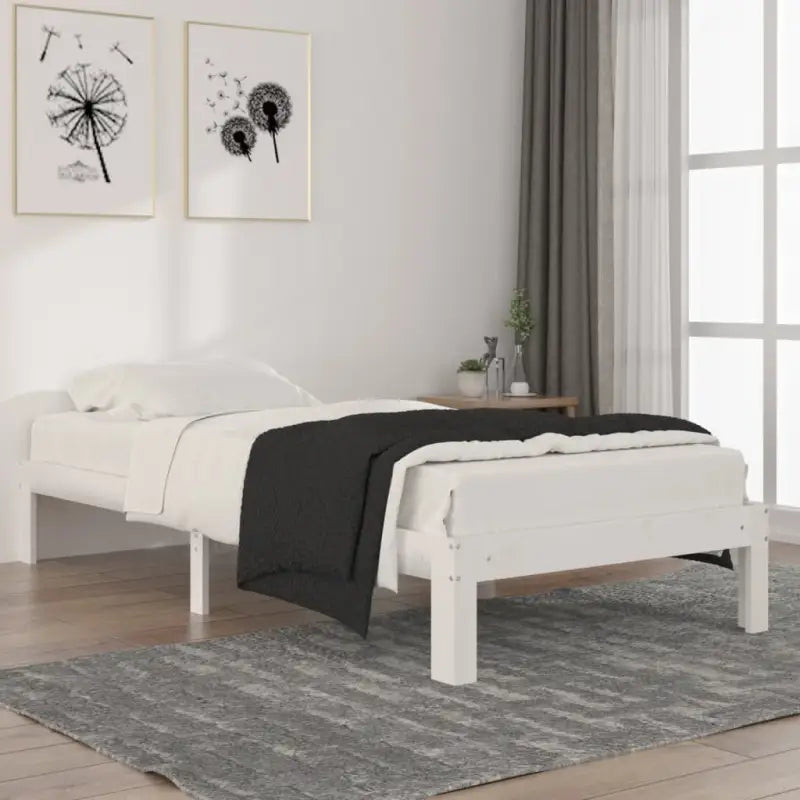 Houten bedframe van massief grenenhout met extra ondersteuning - Wit / 90 x 200 cm - Bedden & bedframes
