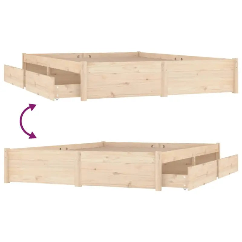 Houten bedframe van massief grenenhout met levering bevat - Bedden & bedframes