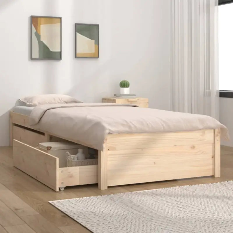 Houten bedframe van massief grenenhout met levering bevat - Bedden & bedframes