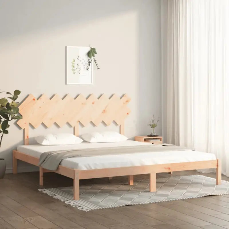 Houten bedframe van massief grenenhout met levering bevat - Naturel / 180 x 200 cm - Bedden & bedframes