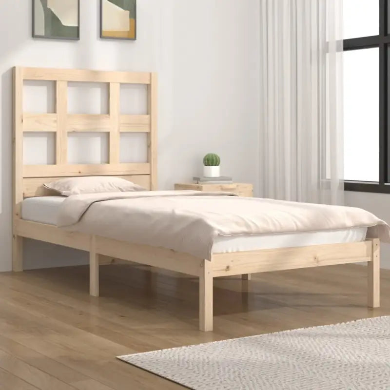 Houten bedframe van massief grenenhout met levering bevat - Naturel / 90 x 190 cm - Bedden & bedframes