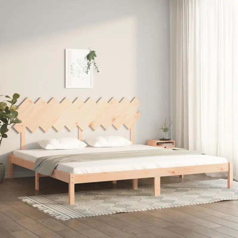 Houten bedframe van massief grenenhout met levering bevat - Naturel / 200 x 200 cm - Bedden & bedframes