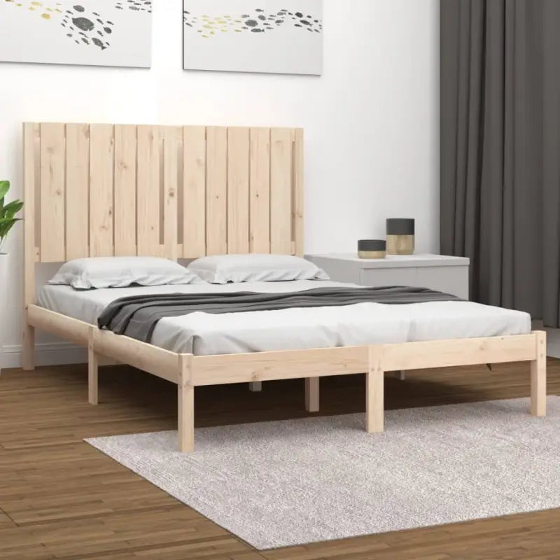 Houten bedframe van massief grenenhout met levering bevat - Naturel / 120 x 200 cm - Bedden & bedframes