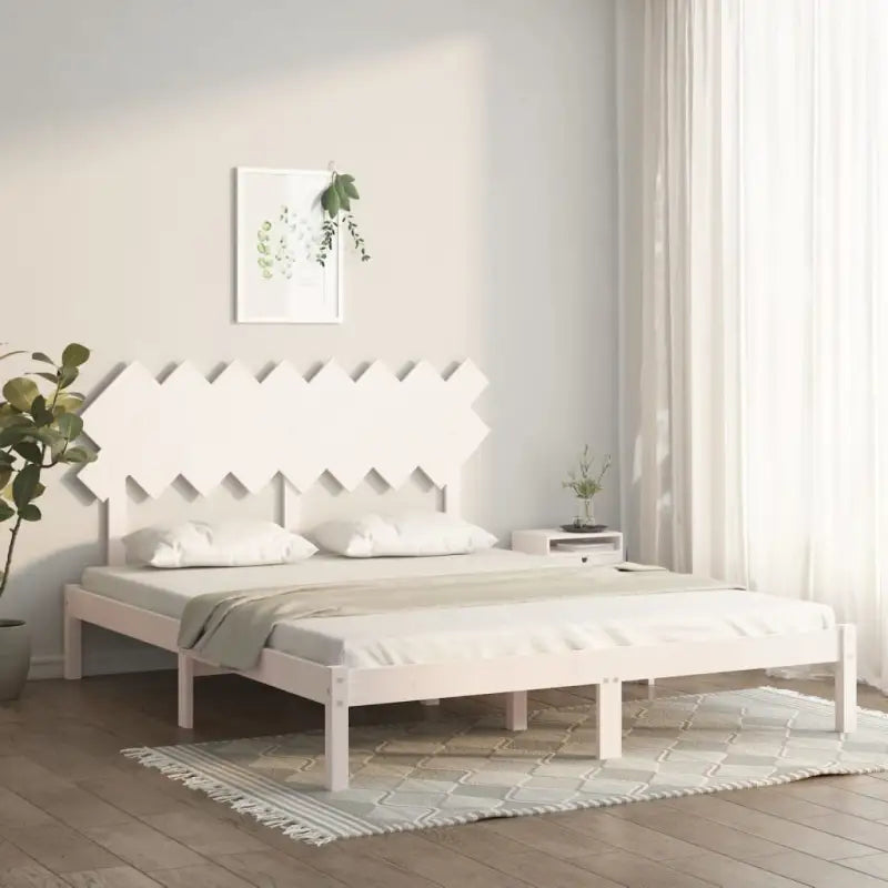 Houten bedframe van massief grenenhout met levering bevat - Wit / 160 x 200 cm - Bedden & bedframes