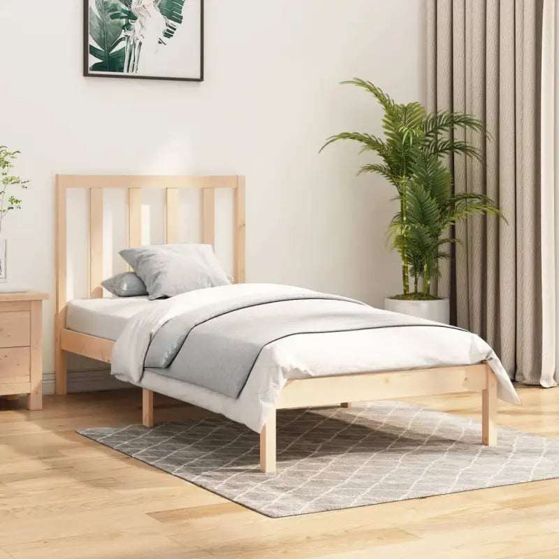 Houten bedframe van massief grenenhout met tijdloos design - Naturel / 100 x 200 cm - Bedden & bedframes