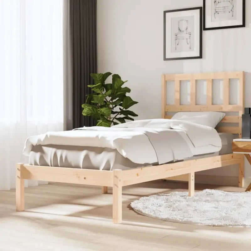 Houten bedframe van massief grenenhout voor een comfortabele nachtrust - Naturel / 75 x 190 cm - Bedden & bedframes