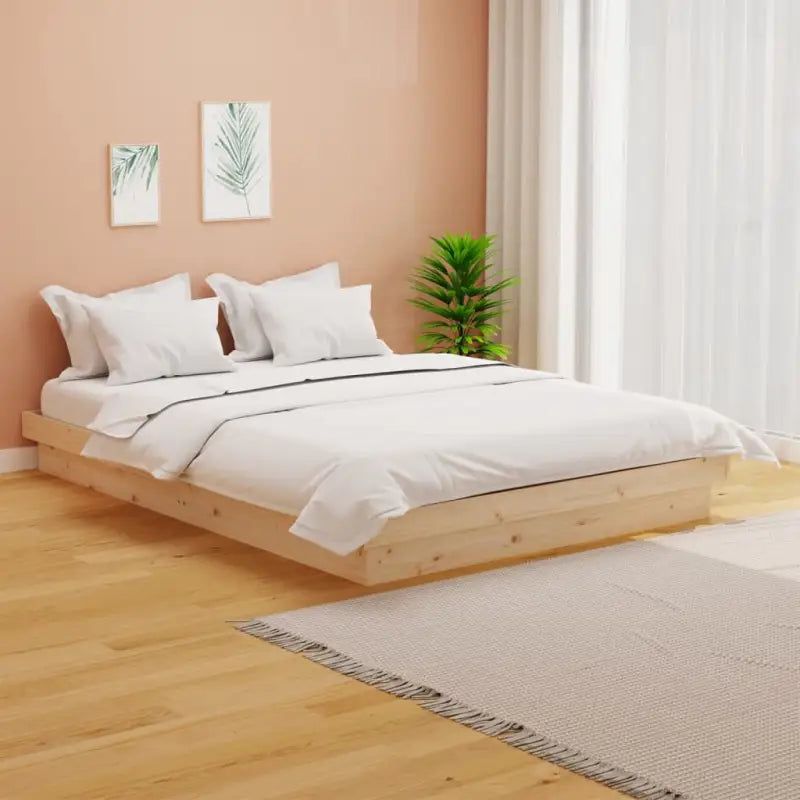 Houten bedframe van massief grenenhout voor een goede nachtrust - Naturel / 135 x 190 cm - Bedden & bedframes