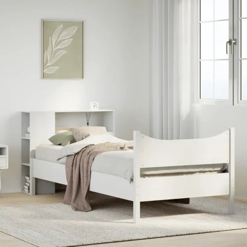 Houten bedframe van massief grenenhout voor een moderne slaapkamer - Wit / 90 x 200 cm - Bedden & bedframes