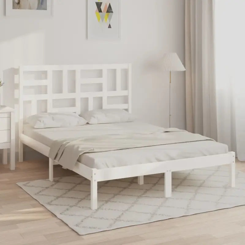 Houten bedframe van massief grenenhout voor een moderne slaapkamer - Wit / 120 x 190 cm - Bedden & bedframes