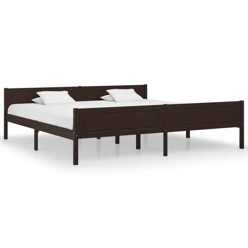 Houten bedframe van massief grenenhout voor een moderne slaapkamer - Donkerbruin / 200 x 200 cm - Bedden & bedframes