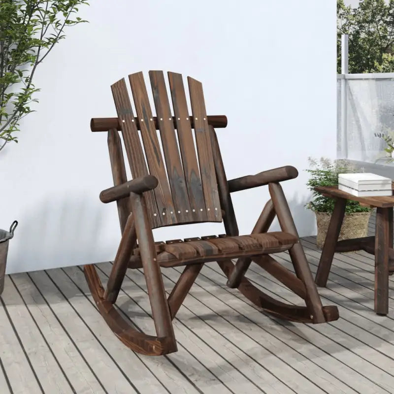 Houten bijzettafel van massief vurenhout met houten frame - Donkerbruin / 1 / Fauteuil - Modulaire tuinbanken