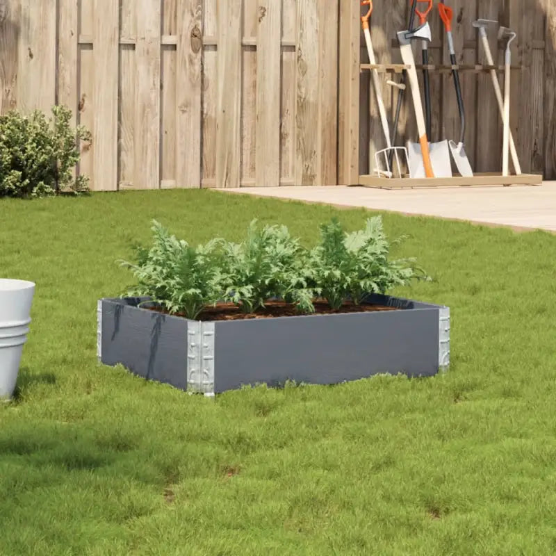 Houten bloempot van massief grenenhout met open bodem en gegalvaniseerde scharnieren - Grijs / 80 x 60 x 21.5 cm / 1