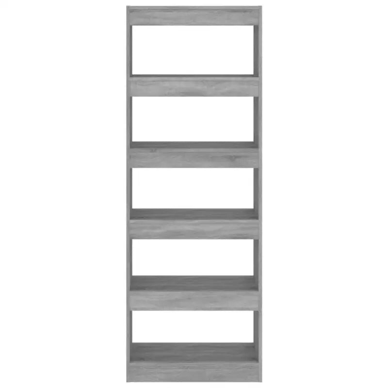 Houten boekenkast met bewerkt hout en kamerscherm gebruikt stijl - Betongrijs / 1 - Boekenkasten