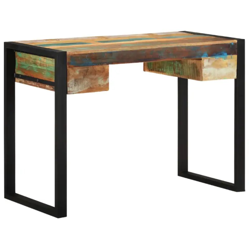 Houten bureau in industriële stijl van massief gerecycled hout - 110 x 50 x 77 cm / massief gerecycled hout - Bureaus
