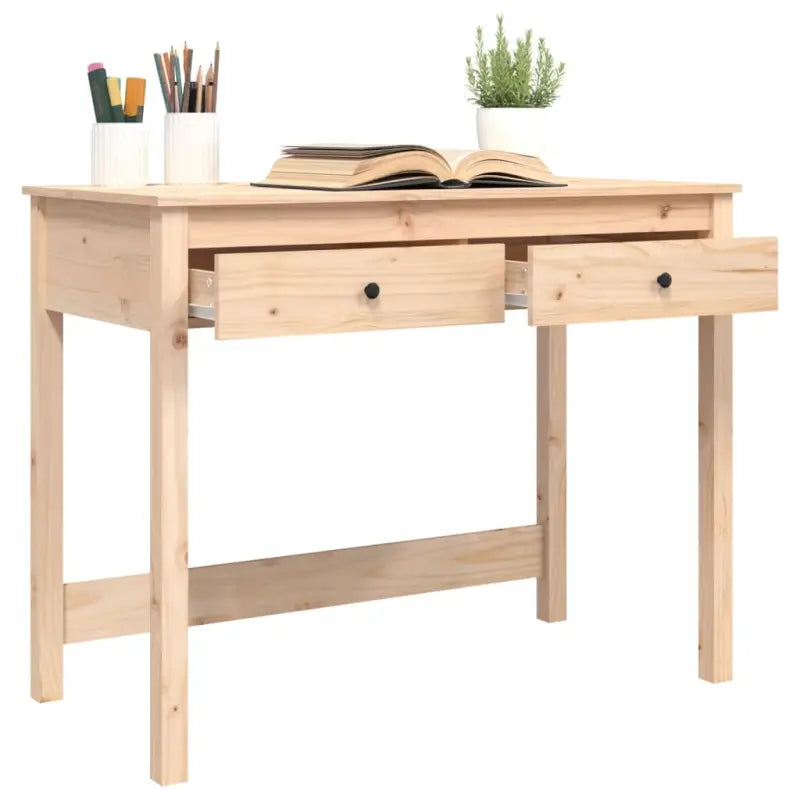 Houten bureau van massief grenenhout voor een elegante studeer- of werkruimte - Bureaus